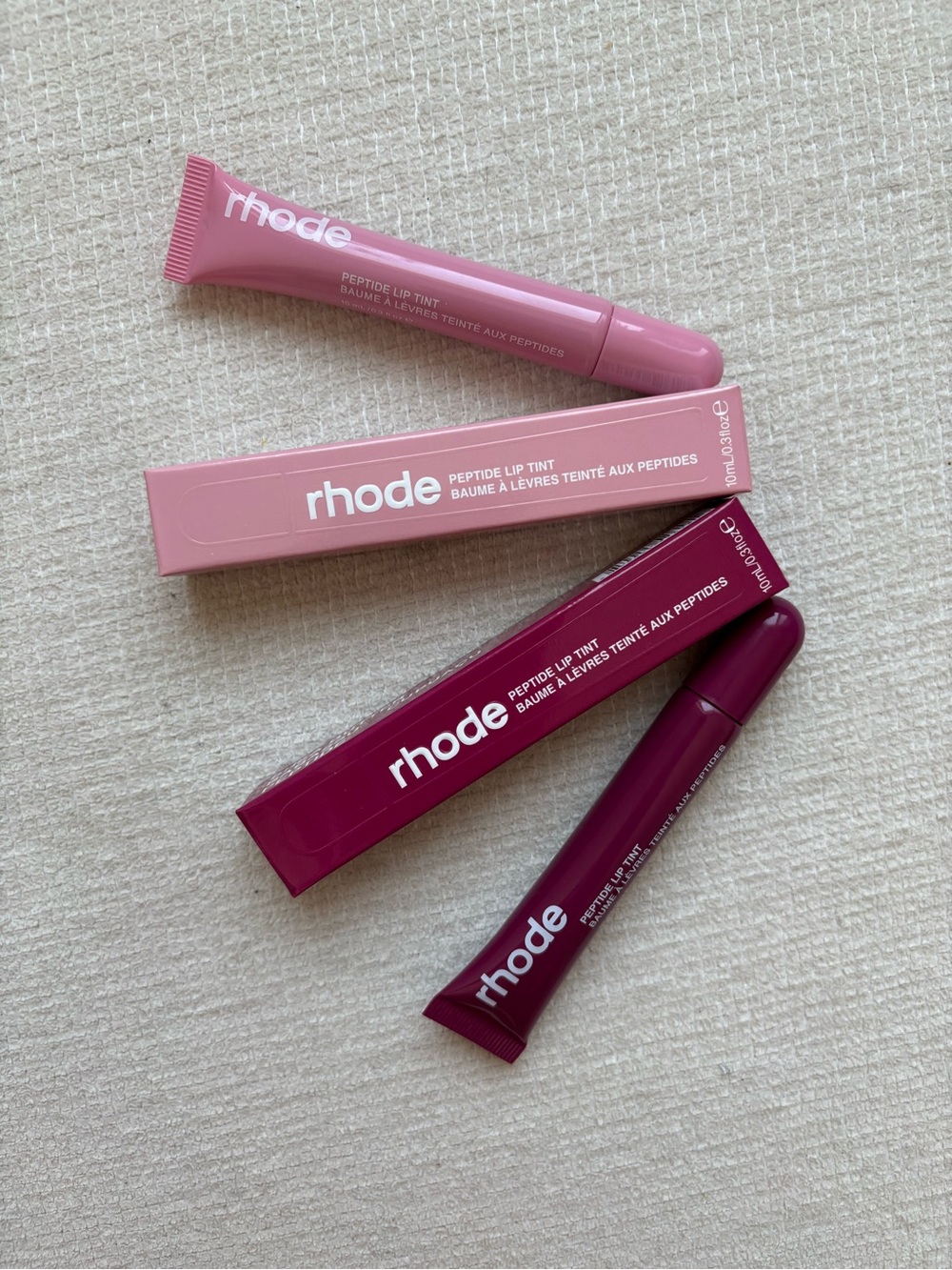 RHODE Peptide Lip Tint Duo — Soft Pink & Deep Berry